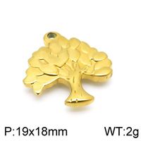 1 Piece Stainless Steel 18K Gold Plated Hand Tree Leaves sku image 6