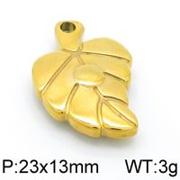1 Piece Stainless Steel 18K Gold Plated Hand Tree Leaves sku image 8