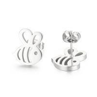 1 Pair Cute Simple Style Bee Plating Hollow Out Stainless Steel 18K Gold Plated Ear Studs main image 5