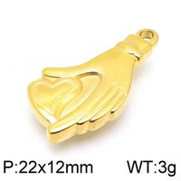 1 Piece Stainless Steel 18K Gold Plated Hand Tree Leaves sku image 9