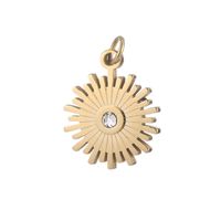 1 Piece Stainless Steel Zircon 18K Gold Plated Gear main image 6