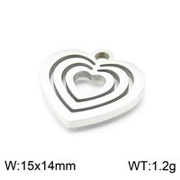 1 Piece Stainless Steel 18K Gold Plated Heart Shape sku image 2