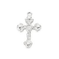 1 Piece Stainless Steel 18K Gold Plated Cross Heart Shape Rose main image 5