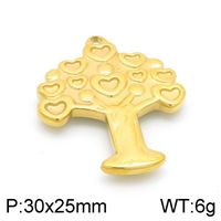 1 Piece Stainless Steel 18K Gold Plated Tree sku image 7