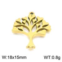 1 Piece Stainless Steel 18K Gold Plated Tree sku image 5