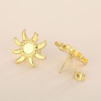1 Pair Simple Style Sun Plating Stainless Steel 18K Gold Plated Ear Studs main image 4