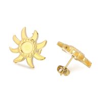 1 Pair Simple Style Sun Plating Stainless Steel 18K Gold Plated Ear Studs sku image 2