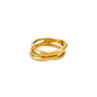 304 Stainless Steel 18K Gold Plated IG Style Simple Style Plating Geometric Rings main image 5