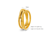 304 Stainless Steel 18K Gold Plated IG Style Simple Style Plating Geometric Rings main image 2