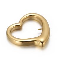 1 Piece Stainless Steel 18K Gold Plated Heart Shape sku image 2