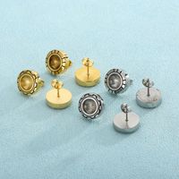 1 Pair Simple Style Round Plating Stainless Steel 18K Gold Plated Ear Studs main image 1