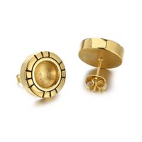 1 Pair Simple Style Round Plating Stainless Steel 18K Gold Plated Ear Studs sku image 2