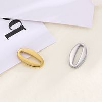 1 Piece Stainless Steel 18K Gold Plated Oval main image 1