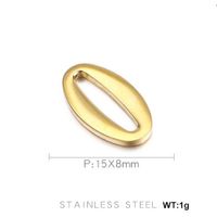 1 Piece Stainless Steel 18K Gold Plated Oval sku image 1