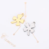 1 Piece Stainless Steel 18K Gold Plated Four Leaf Clover main image 3