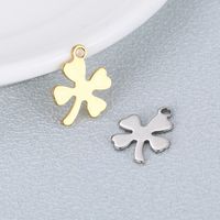 1 Piece Stainless Steel 18K Gold Plated Four Leaf Clover main image 4