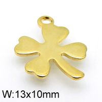1 Piece Stainless Steel 18K Gold Plated Four Leaf Clover sku image 2