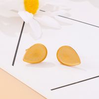 1 Pair Simple Style Water Droplets Plating Stainless Steel 18K Gold Plated Ear Studs main image 3
