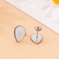 1 Pair Simple Style Water Droplets Plating Stainless Steel 18K Gold Plated Ear Studs main image 4