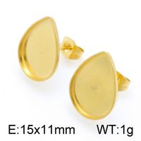 1 Pair Simple Style Water Droplets Plating Stainless Steel 18K Gold Plated Ear Studs sku image 2