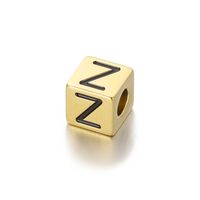 1 Piece Diameter 8mm Stainless Steel 18K Gold Plated Letter Polished Beads main image 6