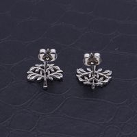 1 Pair Simple Style Tree Hollow Out Stainless Steel Ear Studs main image 3