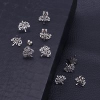 1 Pair Simple Style Tree Hollow Out Stainless Steel Ear Studs main image 4