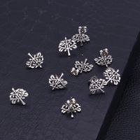 1 Pair Simple Style Tree Hollow Out Stainless Steel Ear Studs main image 5