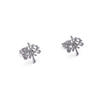 1 Pair Simple Style Tree Hollow Out Stainless Steel Ear Studs main image 6