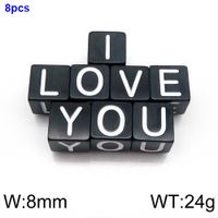 1 Piece Diameter 8mm Stainless Steel Letter Beads sku image 31