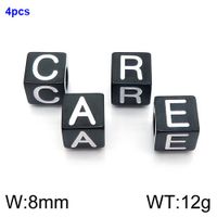 1 Piece Diameter 8mm Stainless Steel Letter Beads sku image 29