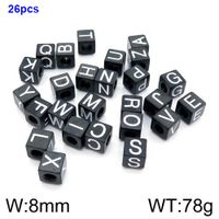1 Piece Diameter 8mm Stainless Steel Letter Beads sku image 32