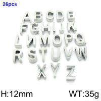 1 Piece 12 * 9mm Stainless Steel Letter Pendant sku image 31
