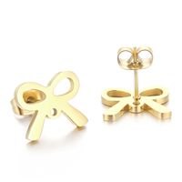 1 Pair Simple Style Bow Knot Plating Stainless Steel 18K Gold Plated Ear Studs main image 5