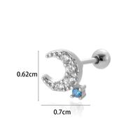 1 Piece Ear Cartilage Rings & Studs Simple Style Classic Style Star Moon Butterfly 316 Stainless Steel  Copper Plating Inlay Zircon sku image 2