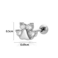 1 Piece Ear Cartilage Rings & Studs Simple Style Classic Style Star Moon Butterfly 316 Stainless Steel  Copper Plating Inlay Zircon sku image 4