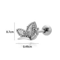 1 Piece Ear Cartilage Rings & Studs Simple Style Classic Style Star Moon Butterfly 316 Stainless Steel  Copper Plating Inlay Zircon sku image 7