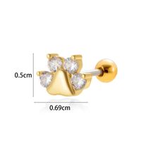 1 Piece Ear Cartilage Rings & Studs Simple Style Classic Style Star Moon Butterfly 316 Stainless Steel  Copper Plating Inlay Zircon sku image 9