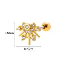1 Piece Ear Cartilage Rings & Studs Simple Style Classic Style Star Moon Butterfly 316 Stainless Steel  Copper Plating Inlay Zircon sku image 13