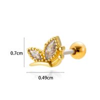 1 Piece Ear Cartilage Rings & Studs Simple Style Classic Style Star Moon Butterfly 316 Stainless Steel  Copper Plating Inlay Zircon sku image 15