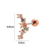 1 Piece Ear Cartilage Rings & Studs Simple Style Classic Style Star Moon Butterfly 316 Stainless Steel  Copper Plating Inlay Zircon sku image 17