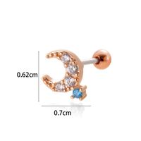 1 Piece Ear Cartilage Rings & Studs Simple Style Classic Style Star Moon Butterfly 316 Stainless Steel  Copper Plating Inlay Zircon sku image 18