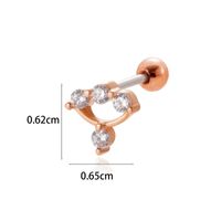 1 Piece Ear Cartilage Rings & Studs Simple Style Classic Style Star Moon Butterfly 316 Stainless Steel  Copper Plating Inlay Zircon sku image 19