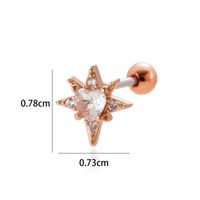 1 Piece Ear Cartilage Rings & Studs Simple Style Classic Style Star Moon Butterfly 316 Stainless Steel  Copper Plating Inlay Zircon sku image 22