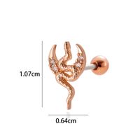 1 Piece Ear Cartilage Rings & Studs Simple Style Classic Style Star Moon Butterfly 316 Stainless Steel  Copper Plating Inlay Zircon sku image 24