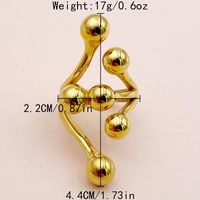 304 Stainless Steel 14K Gold Plated Retro Classic Style Plating Geometric Water Droplets Open Rings main image 4