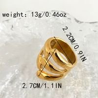 304 Stainless Steel 14K Gold Plated Retro Classic Style Plating Geometric Water Droplets Open Rings main image 3