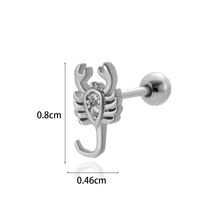 1 Piece Ear Cartilage Rings & Studs Simple Style Classic Style Heart Shape Wings Flower 316 Stainless Steel  Copper Plating Inlay Zircon sku image 4