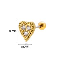 1 Piece Ear Cartilage Rings & Studs Simple Style Classic Style Heart Shape Wings Flower 316 Stainless Steel  Copper Plating Inlay Zircon sku image 12