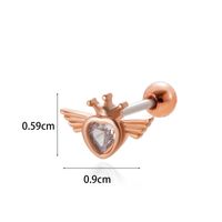 1 Piece Ear Cartilage Rings & Studs Simple Style Classic Style Heart Shape Wings Flower 316 Stainless Steel  Copper Plating Inlay Zircon sku image 15